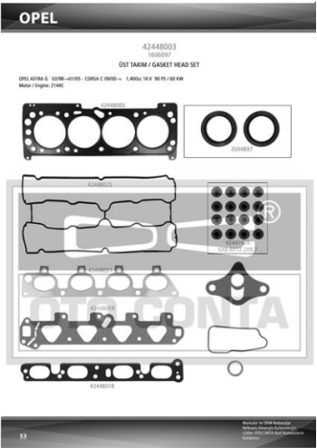 UST TAKIM CONTA Z14XE VITON KECELI Z14XE CORSA C ASTRA G