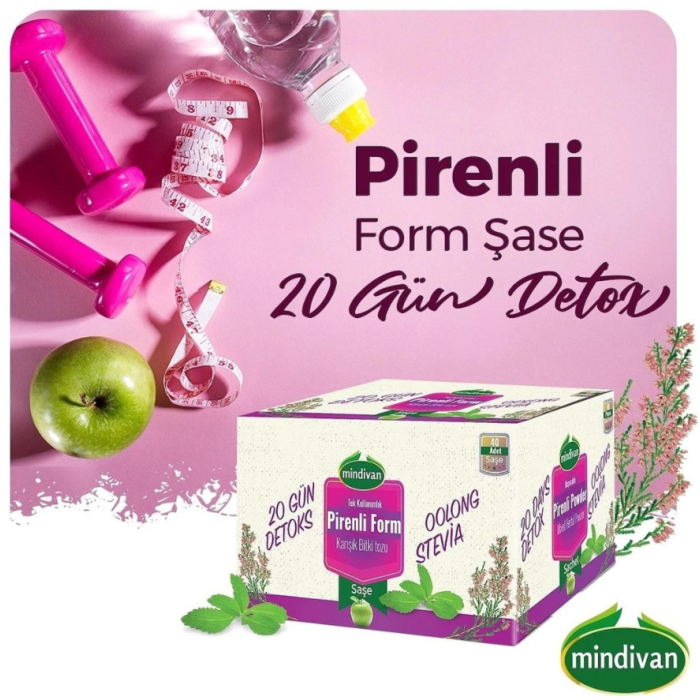 Mindivan Pirenli Form Detox Çayı 40 lı Süzen Poşet (Diet Destek Ürünü)