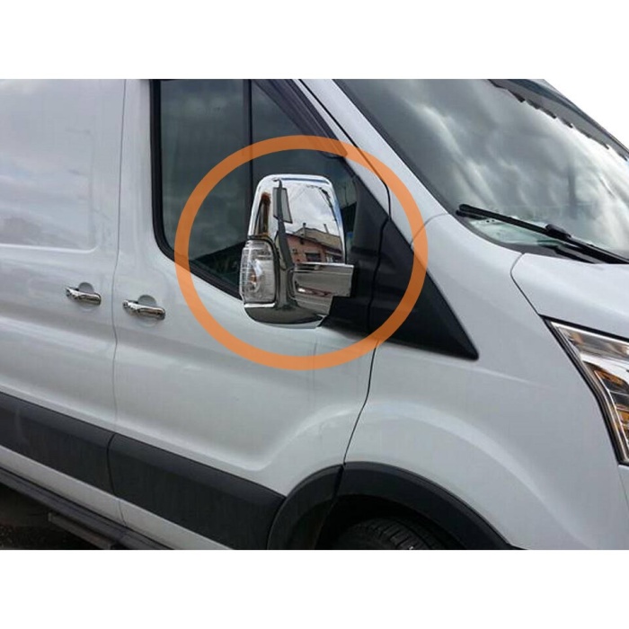 Ford Transit Van Ayna Kapağı 2 Parça Paslanmaz Çelik 2019 >