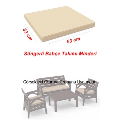 Bahçe Takımı Balkon Takımı Oturma Grubu Minderi Süngerli Minder ( 1 Adet )