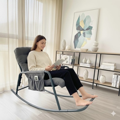 Roket Sallanır Sandalye, Minderli sallanan koltuk antrasit