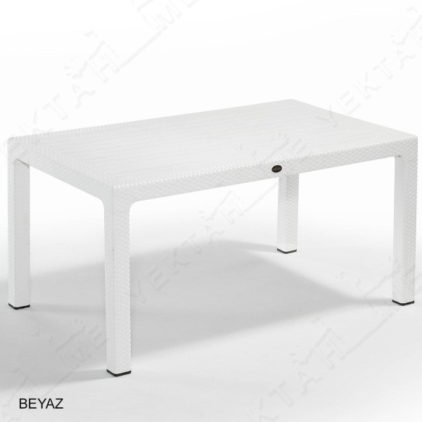 Novussi Liverno Rattan Masa Koltuk Takımı 90x150 Camlı Beyaz