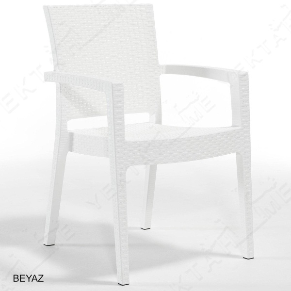 Novussi Liverno Rattan Masa Koltuk Takımı 90x150 Camlı Beyaz