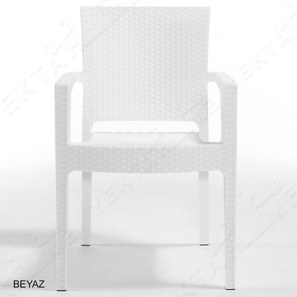 Novussi Liverno Rattan Masa Koltuk Takımı 90x150 Camlı Beyaz