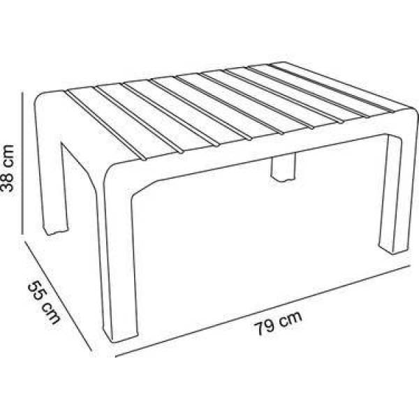 Holiday Bahçe Sehpası Balkon Sehpa 55 x 79 Cm Kahverengi