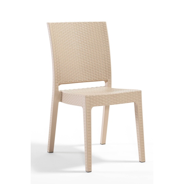 Novussi Nice Rattan Sandalye Bahçe Sandalyesi Cappucino 4 Adet