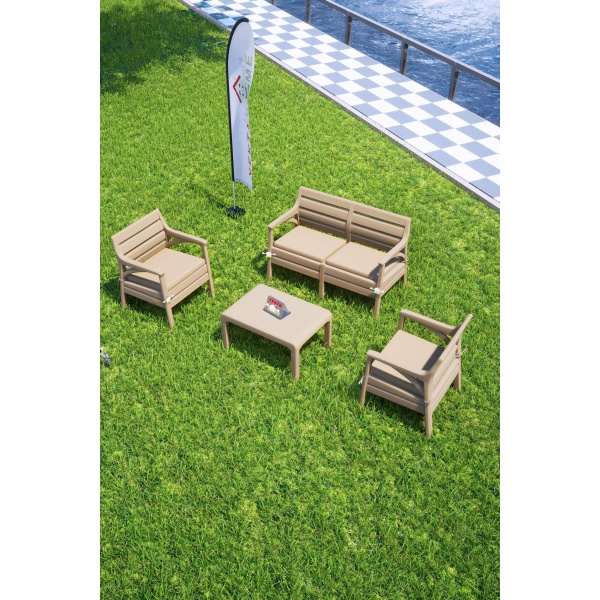 Holiday Miami Bahçe Takımı Balkon Seti Bahçe Mobilyası Cappucino