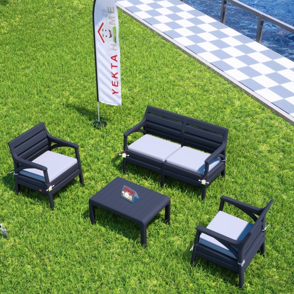 Holiday Miami Bahçe Takımı Balkon Seti Bahçe Mobilyası Antrasit