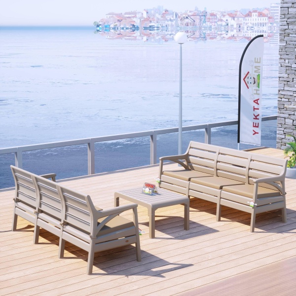 Holiday Milano Bahçe Takımı Oturma Grubu Balkon Seti Cappucino