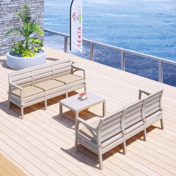 Holiday Milano Bahçe Takımı Oturma Grubu Balkon Seti Cappucino