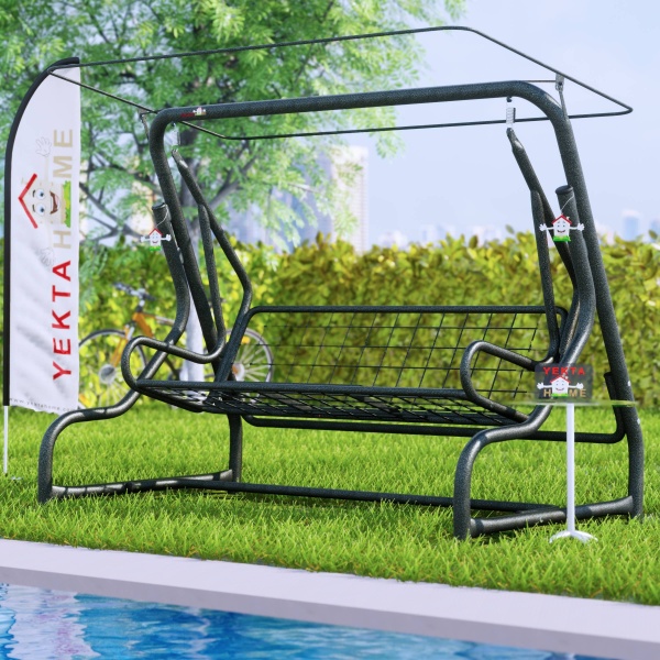 Yekta Alaçatı 3 Kişilik Bahçe Salıncağı Balkon Salıncak 200 cm