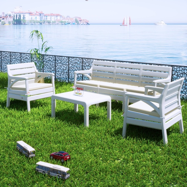 Holiday Hawai Oturma Grubu Bahçe Ve Balkon Koltuk Takımı Beyaz