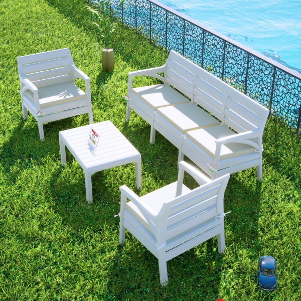 Holiday Hawai Oturma Grubu Bahçe Ve Balkon Koltuk Takımı Beyaz