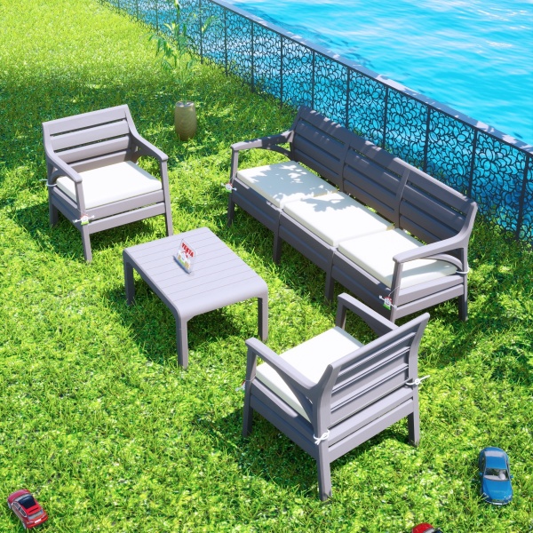 Holiday Hawai Oturma Grubu Bahçe Ve Balkon Koltuk Takımı Çöl Gri