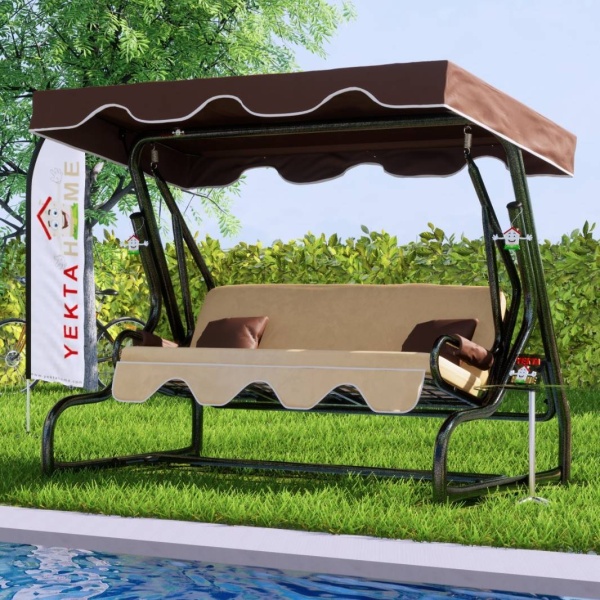 Yekta Çeşme 3 Kişilik Bahçe Salıncağı Balkon Teras Salıncak 200 cm