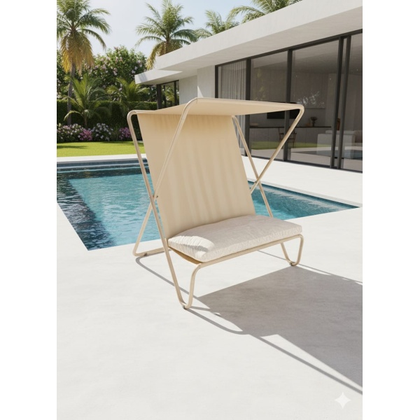 Vela Bahçe Koltuğu & Gölgelikli Balkon Sandalyesi – Katlanabilir Şezlong Koltuk