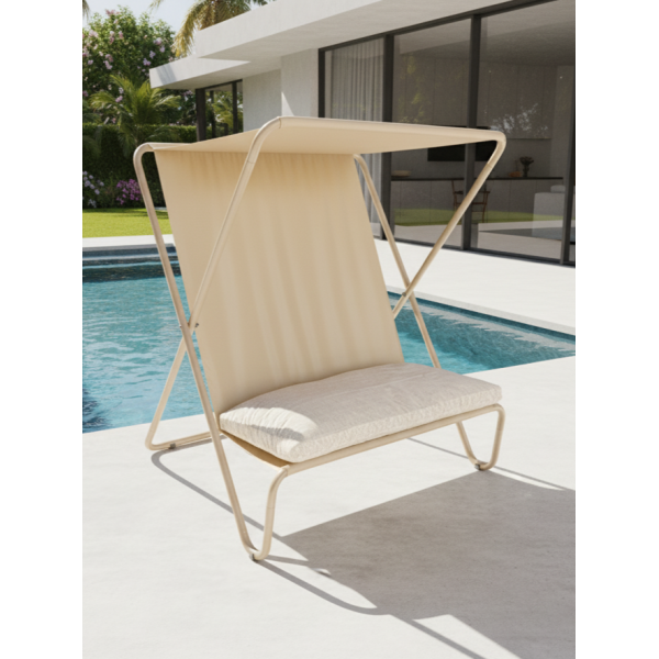 Vela Bahçe Koltuğu & Gölgelikli Balkon Sandalyesi – Katlanabilir Şezlong Koltuk