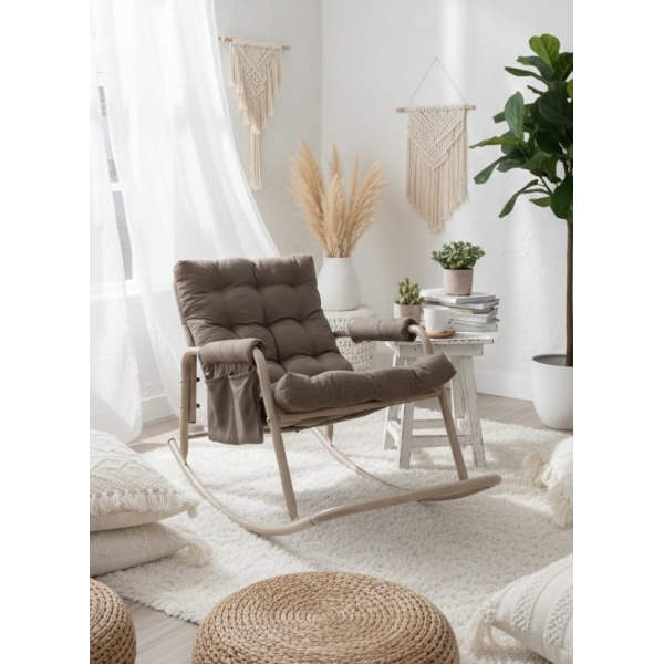 Roket Sallanan Koltuk | Rahat Tv, Okuma ve Emzirme Sandalyesi – Yumuşak Minderli