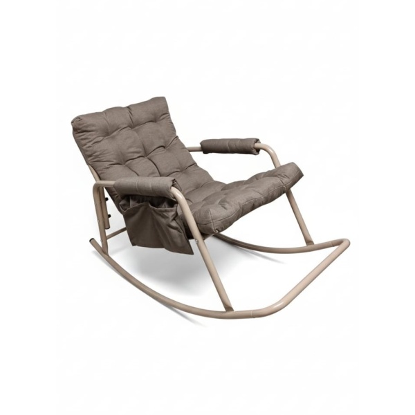 Roket Sallanan Sandalye, Minderli Dinlenme Koltuğu  Sallanır Koltuk Berjer Kahverengi