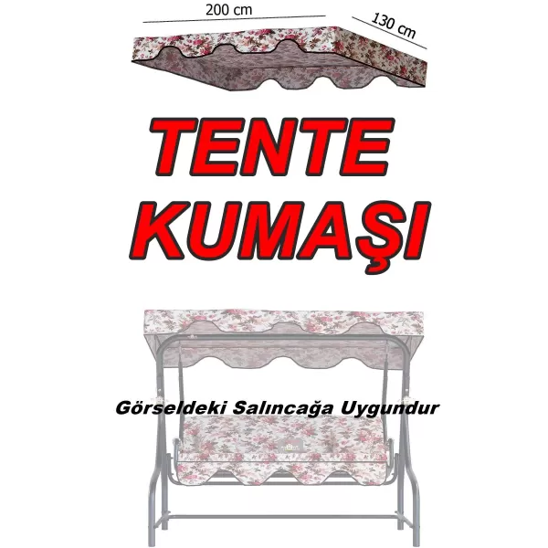 İngiliz 3 kişilik salıncak gölgelik - Tente Kumaşı 130 * 200 cm