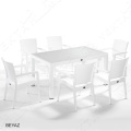 Novussi Liverno Rattan Masa Koltuk Takımı 90x150 Camlı Beyaz