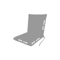 Sırtlı Sandalye Minderi - Arkalıklı Rattan Koltuk Minderi Çizgili Gri 6 Adet