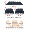 Bahçe Takımı  Minder Seti Oturma Grubu 3 Parça Dolgulu Minder Takımı
