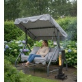 Twin 2 Kişilik Bahçe Salıncağı | Sağlam Metal Gövde Gri Minderli