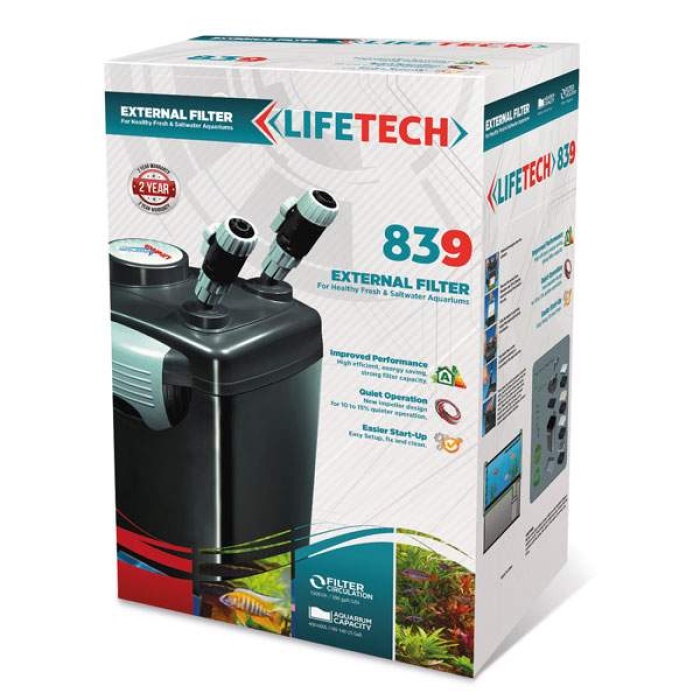 Life Tech Dış Filtre 839 Siyah Kova İçi Dolu 1500 L/H