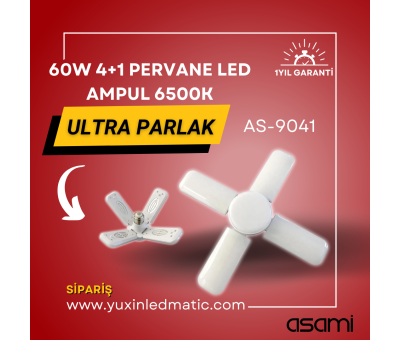 60W 5000LM 4+1  E27 DUYLU 6500K BEYAZ IŞIK SÜPER PARLAK SERİ PERVANE AMPUL GARANTİLİ