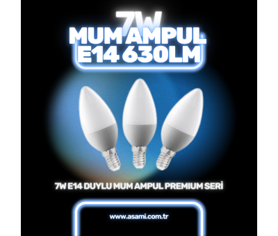 7W E14 DUYLU MUM AMPUL 630LM SÜPER KALİTE GERÇEK WATT LED AMPUL BEYAZ 6500K