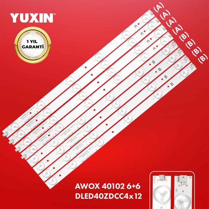 AWOX 40102 LED BAR DLED40ZDCC4X12 0002.A-2  DLED40ZDCC4X12 0002.A-1 LED BAR BACKLIGHT