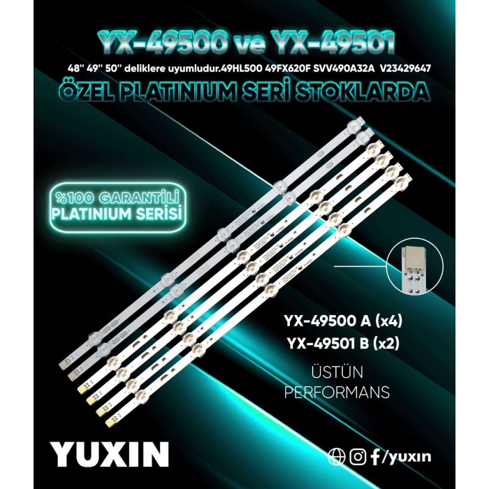 ***KOLİ KAMPANYASIDIR KOLİ ADET :10TAKIM VESTEL 49 4A2B 5LED V23429647 490DRT 30091058 30091059 JL.D49051330 LED BAR