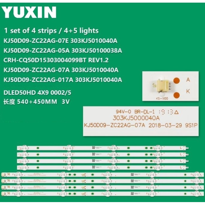 AWOX U5100STR DİJİTSU KJ50D09-ZC22AG-07E DJTV501 DJT50SF 4X9  ORJİNAL LED BAR