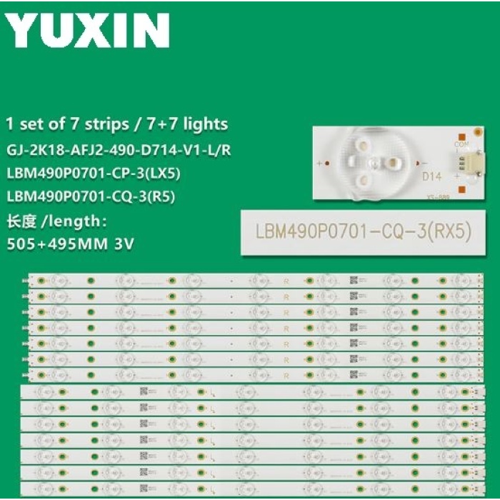 PHILIPS ORJİNAL 49PUS7002/62   GJ-2K18-AFJ2-490-D714-V1-R   GJ-2K18-AFJ2-490-D714-V1-L   TPT490F2-FN02.S   LED BAR