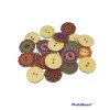 100 Adet 20 Mm Yuvarlak Ahşap Retro Etnik Desen Düğme