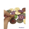 100 Adet 20 Mm Yuvarlak Ahşap Retro Etnik Desen Düğme