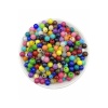 8 mm Karışık Renkli Plastik Boncuk Renkli Geniş Delik Makrome Boncuğu (100gr~360-390 Adet Boncuk)