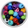 16 mm Karışık Renkli Plastik Boncuk Renkli Geniş Delik Makrome Boncuğu (100gr~ 60-70 Adet Boncuk)