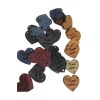 10 Adet Renkli Kalp Handmade Deri Etiket , Etiketler