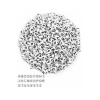 50 gr Harf Boncuk 4x7mm Yassı Beyaz Üzeri Siyah Harf Boncuk (50 gr~375 Adet)