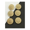 8 Adet 1.5 Mm (1.5 Cm) Küçük Boy Hasır Desenli Gold Renk Trençkot Ve Blazer Ceket kol Düğmesi