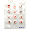 60 Adet 15 Mm Yuvarlak Pembe Karışık Emoji Desenli Düğme