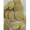 8 Adet 1.5 Mm (1.5 Cm) Küçük Boy Hasır Desenli Gold Renk Trençkot Ve Blazer Ceket kol Düğmesi