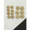 14 Adet Karışık Boy Hasır Desenli Gold Renk Trençkot,Kaban Ve Blazer Ceket Düğmesi Takımı