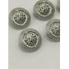 6 Adet 22 Mm (2.2 Cm) Aslan Desenli Gümüş Renk Trençkot Ve Blazer Ceket Düğmesi