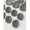 6 Adet 23 Mm (2.3 Cm) Hasır Desenli Gümüş Renk Trençkot Ve Blazer Ceket Düğmesi