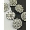 6 Adet 23 Mm (2.3 Cm) Hasır Desenli Gümüş Renk Trençkot Ve Blazer Ceket Düğmesi