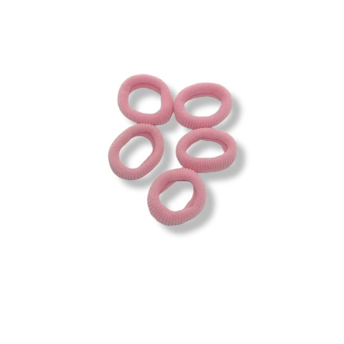 5 Adet 3 cm Küçük Lastik Toka Pembe