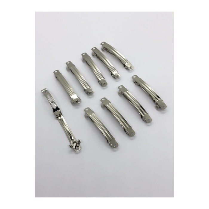 8 Cm Gümüş Renk Metal Otomatik Toka Boş Süslenmemiş